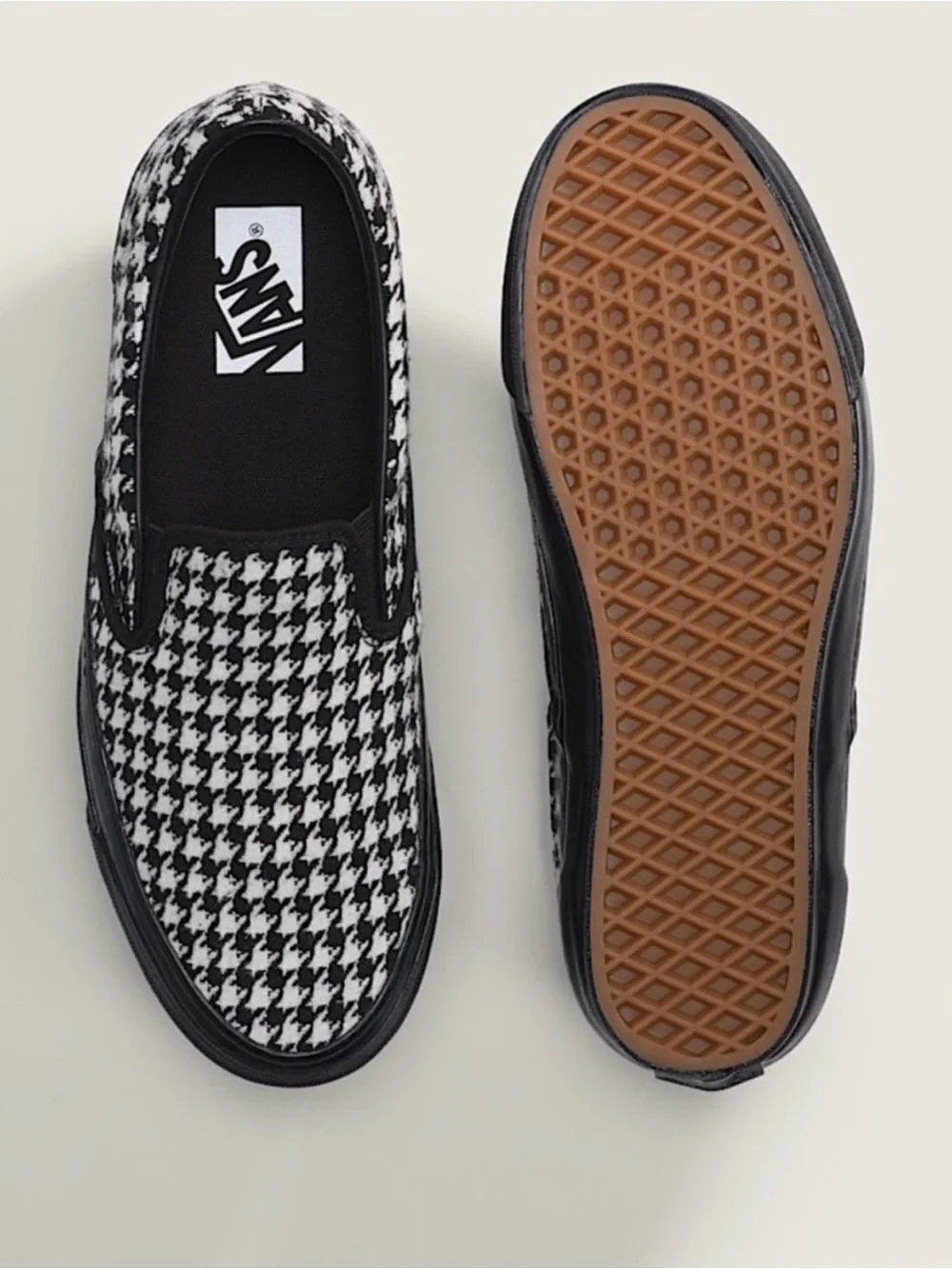 Vans Premium Classic Slip-On Shoe Houndstooth Black / White Women 11.5Mens 10.0